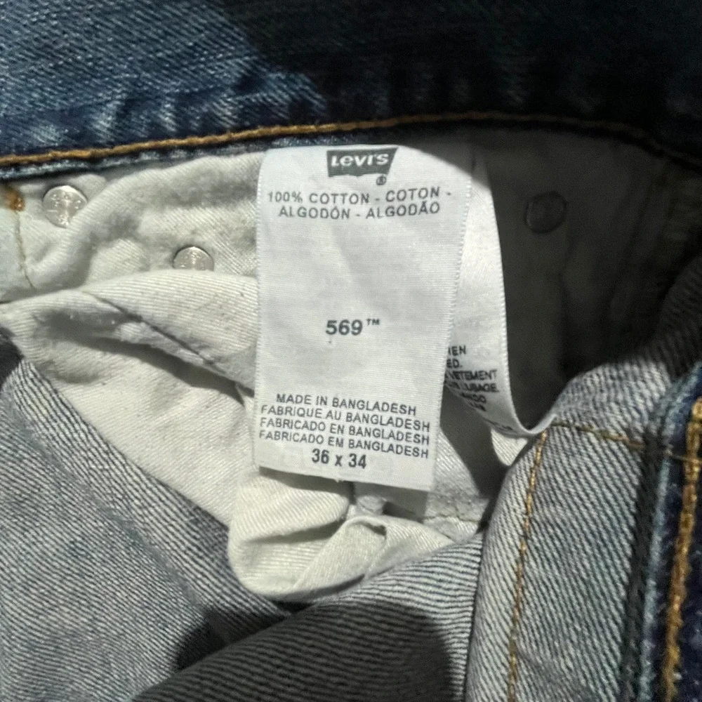 Levis 569 Loose Straight Jeans Mens 36x34 Blue Denim 005691271
